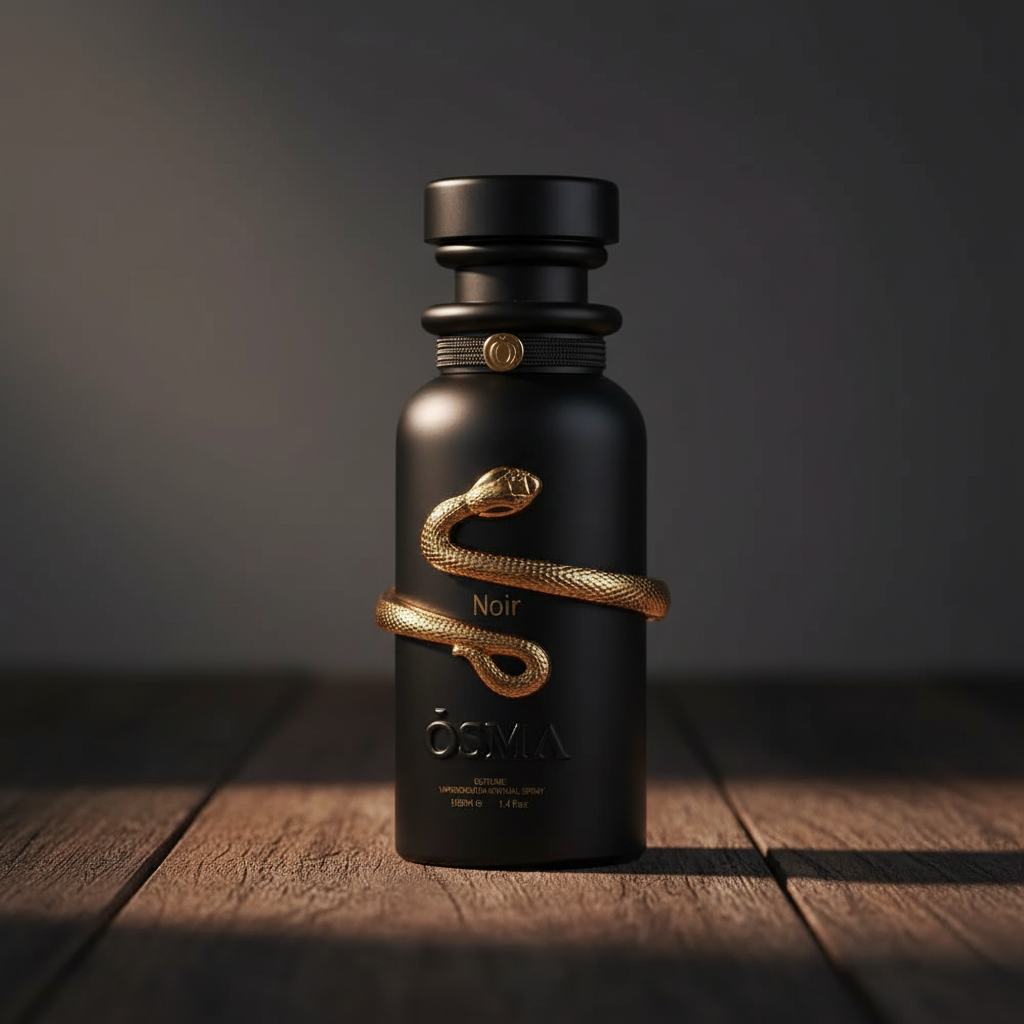 Noir by OSMA perfume bottle three-quarter front angle