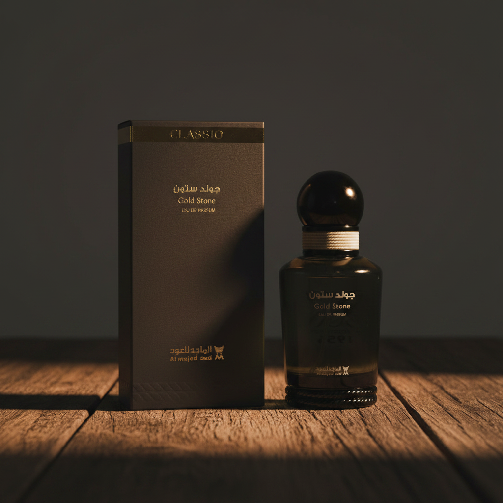 Gold Stone EAU DE PARFUM by Al Majed Oud — Bottle with box packaging