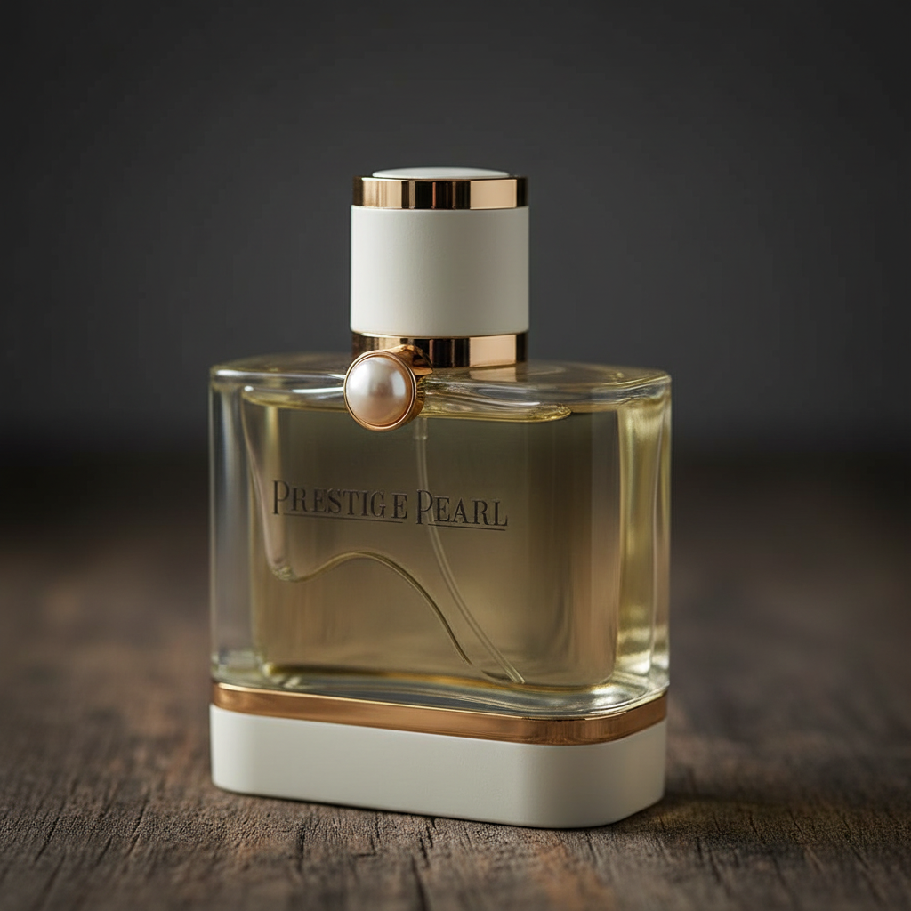 Prestige Pearl EAU DE PARFUM by Al Majed Oud — Close-up detail of pearl accent and white cap