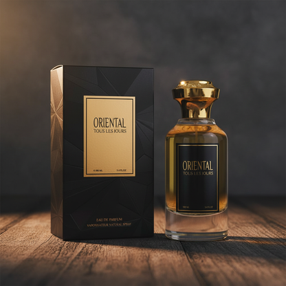Oriental Tous Les Jours perfume bottle and box packaging shot