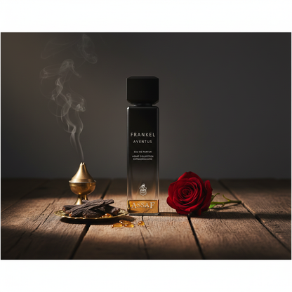 Frankel Aventus lifestyle shot with single rose bloom