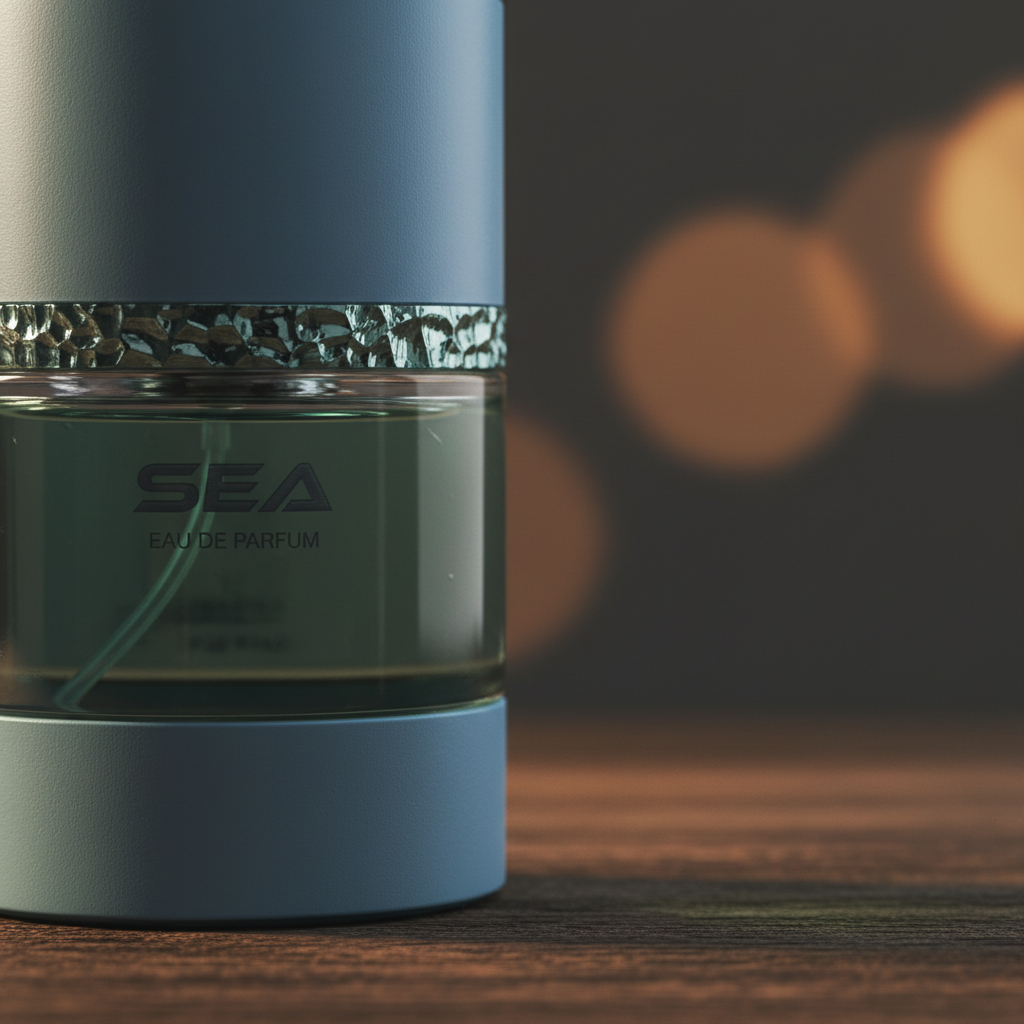 Al Majed Oud Sea EDP — Close-up detail of crystal band and cap
