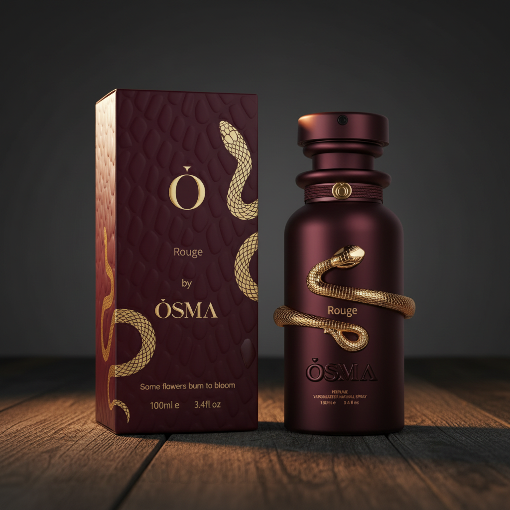 Rouge by OSMA perfume bottle with luxury gift box packaging