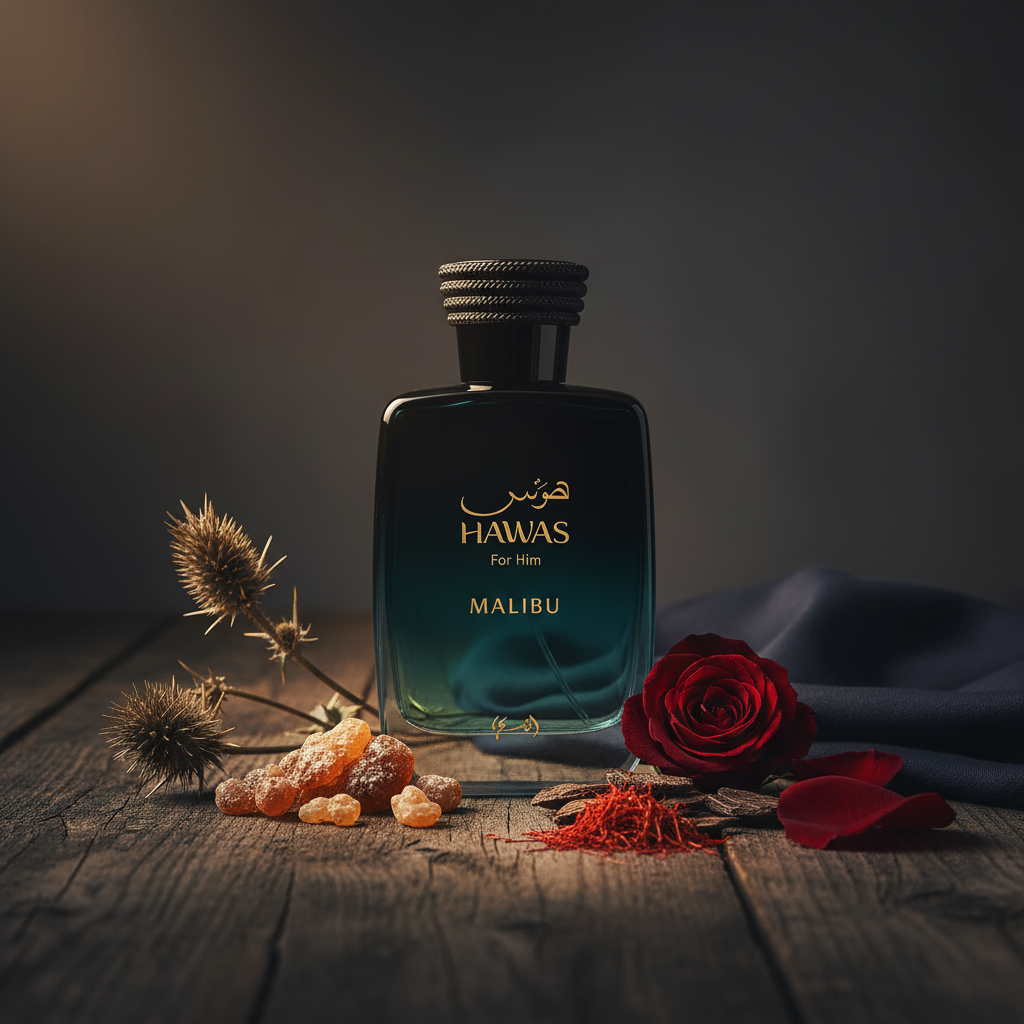 Hawas For Him Malibu — Lifestyle Styled Shot with Props