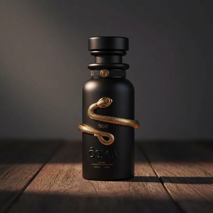 Noir by OSMA perfume bottle three-quarter front angle