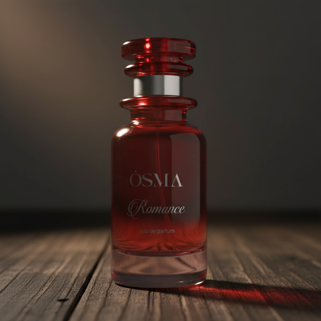 OSMA Romance perfume bottle close-up detail shot