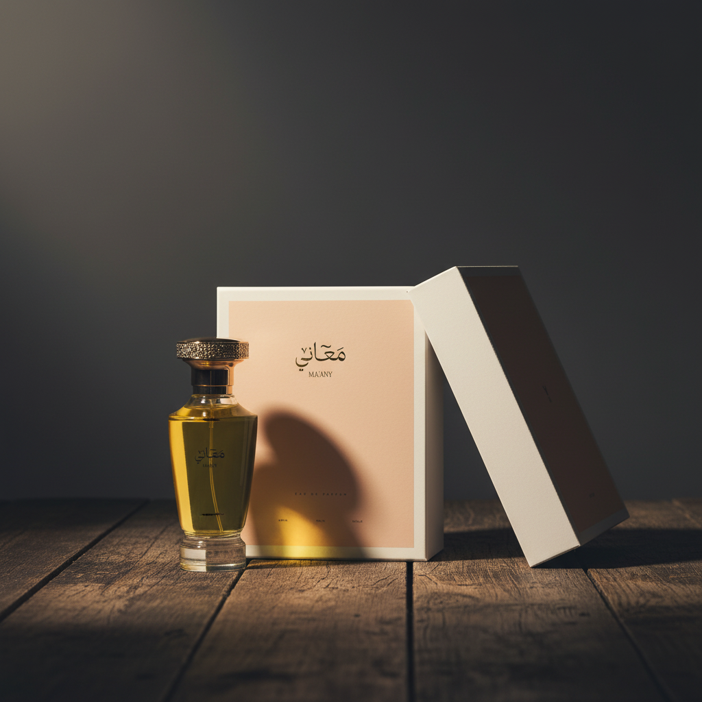 Ma'any EAU DE PARFUM — Bottle with cream box packaging