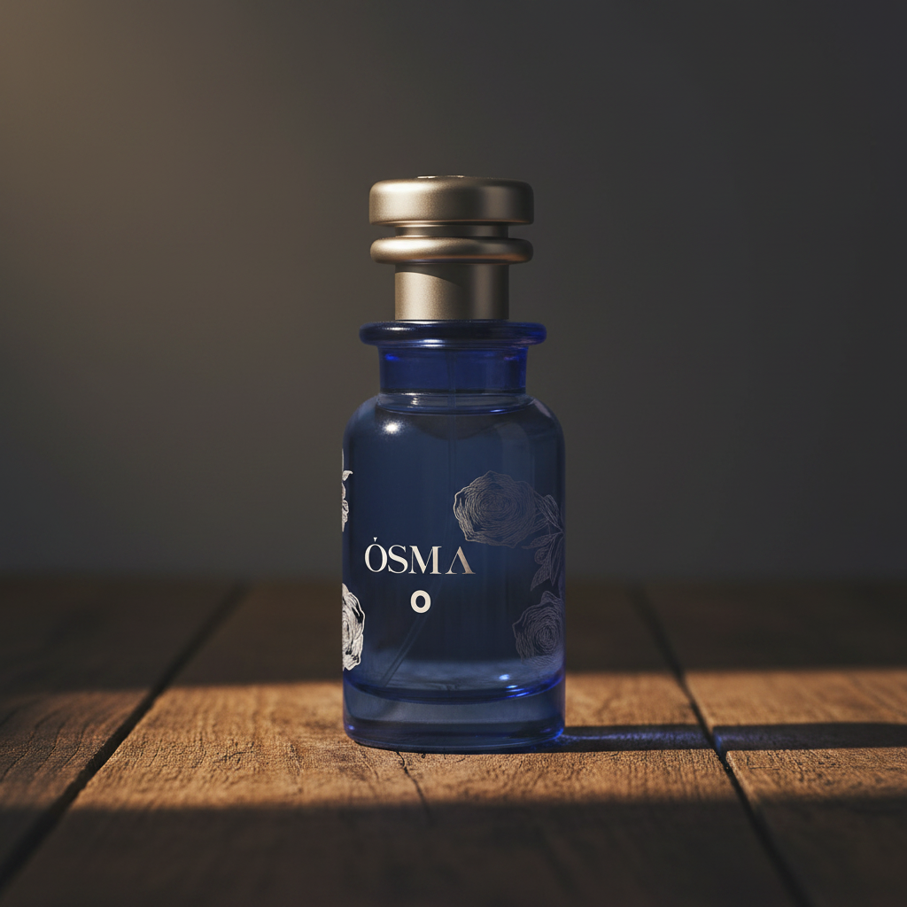 OSMA O luxury perfume bottle three-quarter angle shot