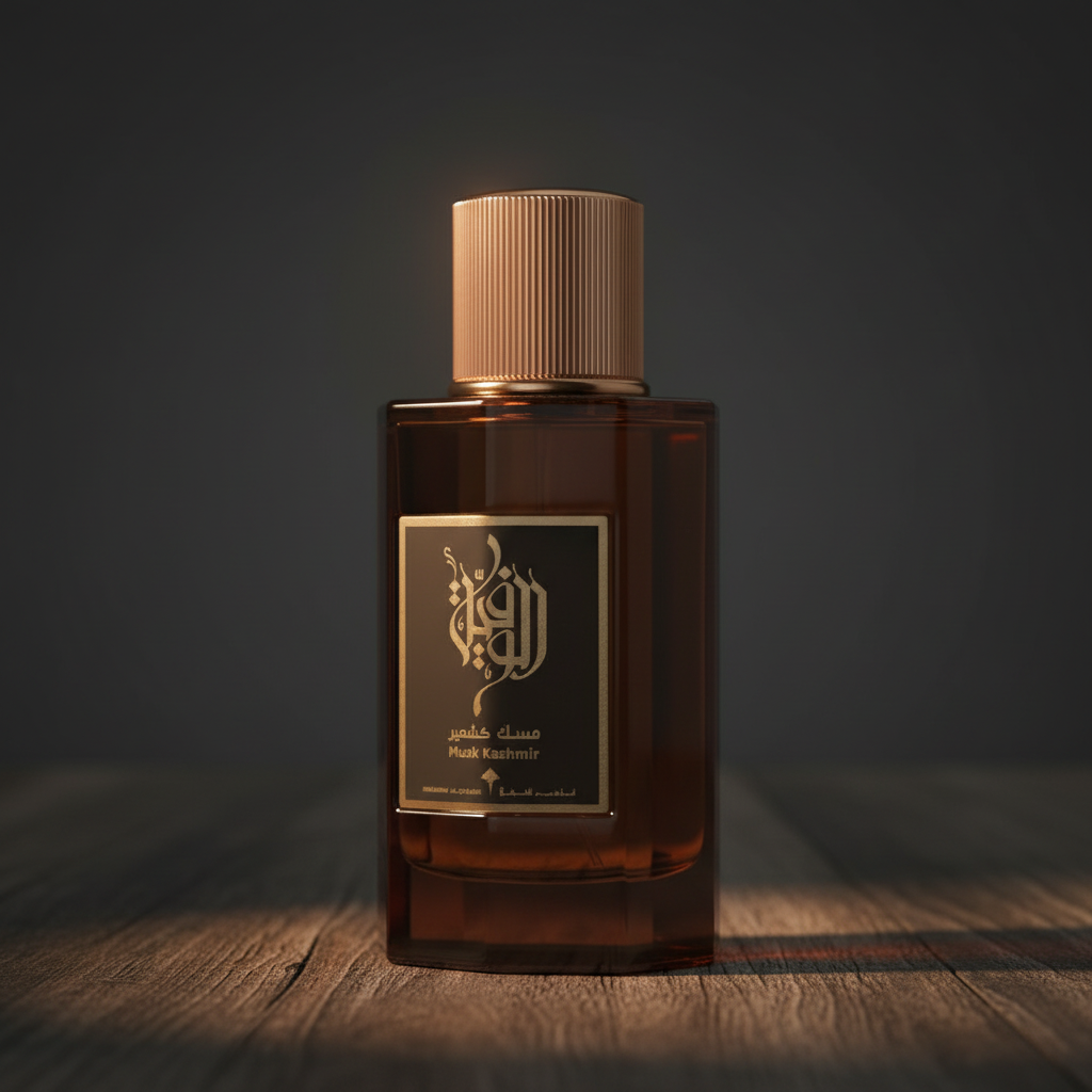 Musk Kashmir perfume bottle three-quarter angle shot