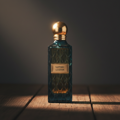 Sapphire Leather by IBRAQ — Hero Front shot, dark moody studio