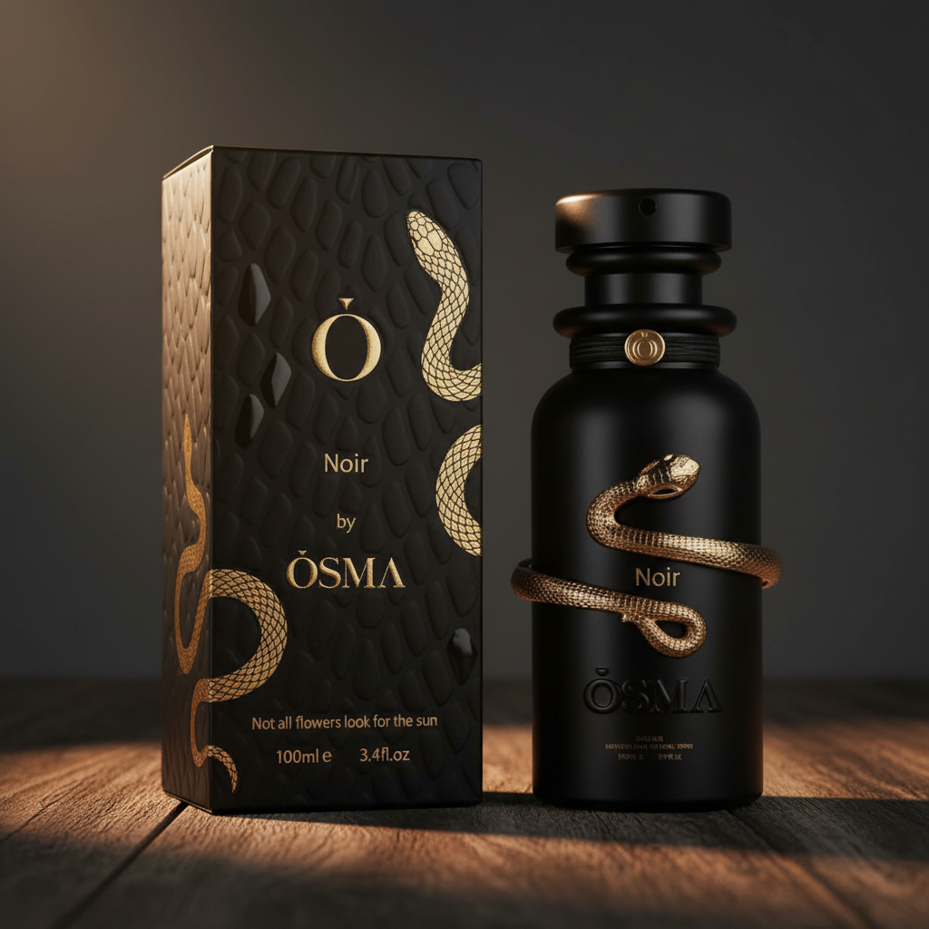 Noir by OSMA perfume bottle with box packaging