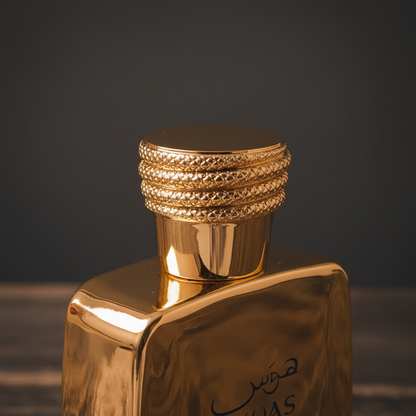 Hawas Elixir perfume bottle close-up cap and label detail