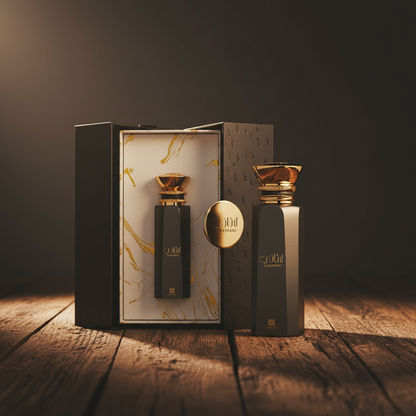 Laathani perfume bottle with marble packaging box