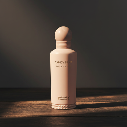 Candy Musk EAU DE TOILETTE by Al Majed Oud — Hero front shot on dark wood surface