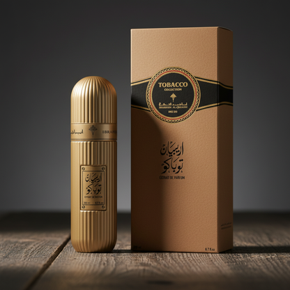 Ibraq Arabian Tobacco Extrait de Parfum - Box and Packaging