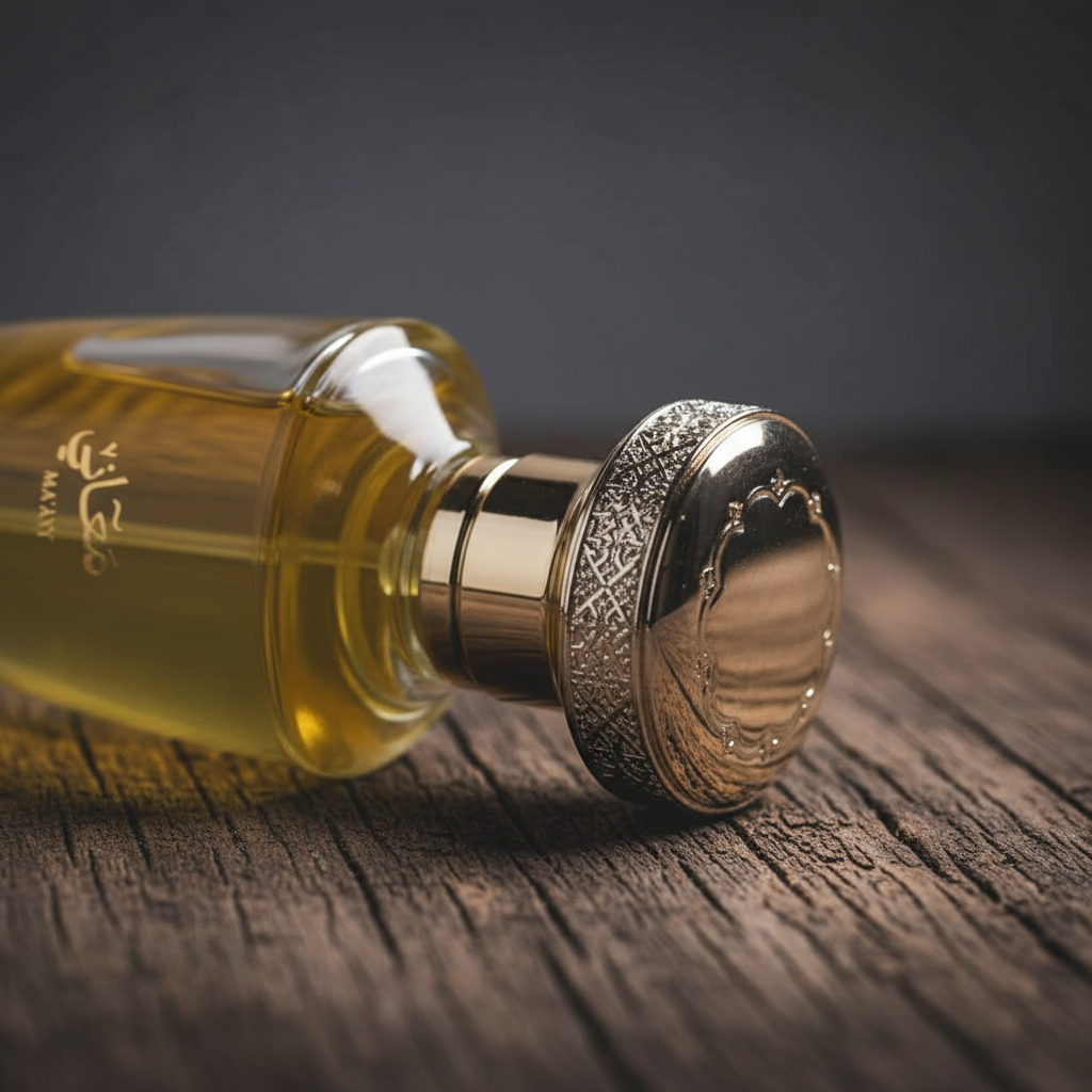 Ma'any EAU DE PARFUM — Close-up detail of silver filigree cap and gold label