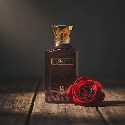 Joud by Ahmed Eau de Parfum - Lifestyle Shot with Rose Prop