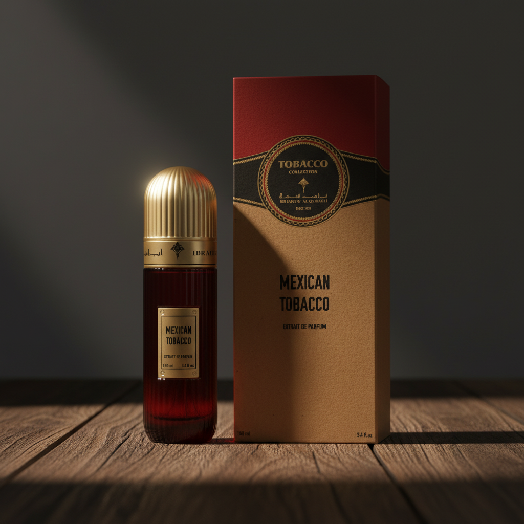Mexican Tobacco Extrait de Parfum bottle with packaging box