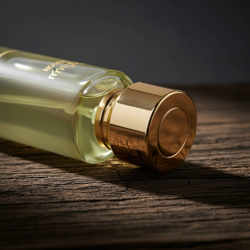 Sekoon Eau de Parfum close-up detail of gold cap and label